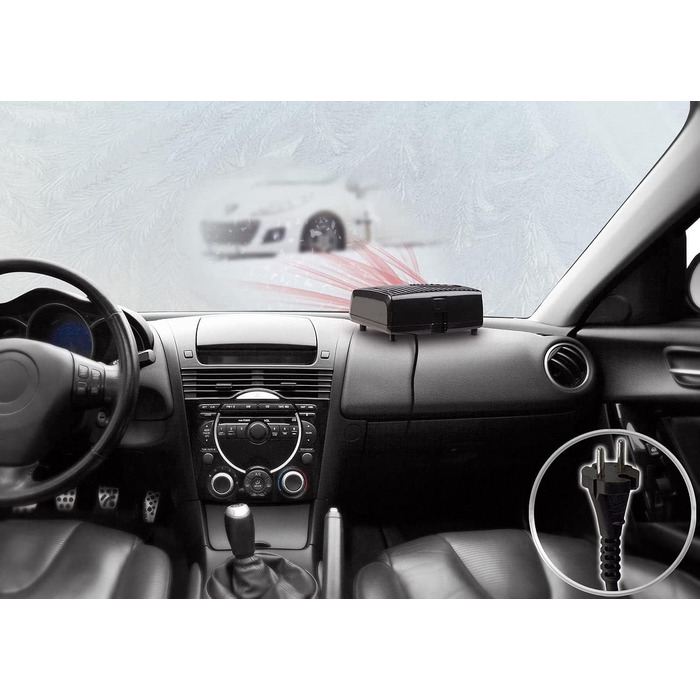 Автомобільний обігрівач AGT Електричний керамічний допоміжний обігрівач, 2 режими нагріву, 1850 Вт, 230 В (електричний автомобільний обігрів вікон, електричний обігрів лобового скла, настільна розетка)