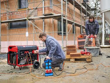 Бензиновий генератор Einhell TC-PG 8000 (максимальна потужність 8000 Вт, максимальна безперервна потужність 7500 Вт, бак 25 л, 4-тактний двигун, 2 шт. 230 В, 400 В, захист від низького рівня оливи)