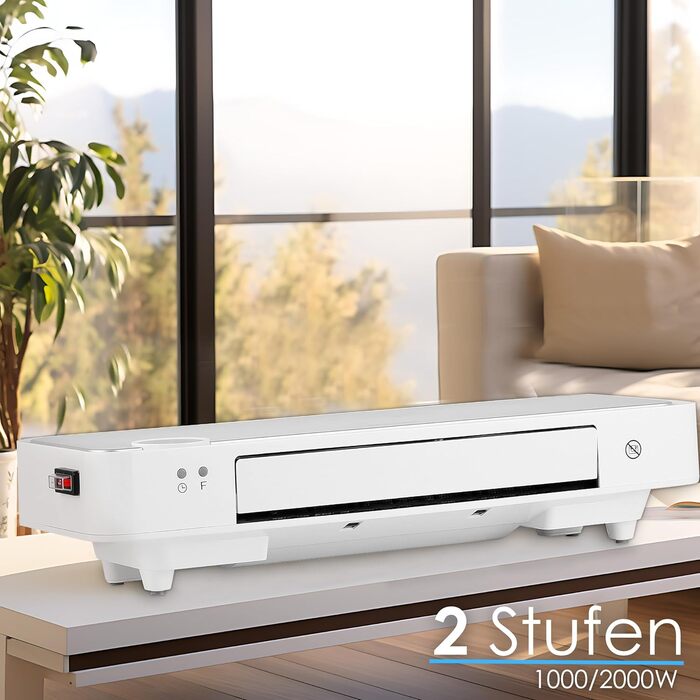 Настінний обігрівач Echos 12-годинний таймер 2000 Вт Енергозберігаючий Дистанційне керування Керамічний нагрівальний елемент Міні-обігрівач 2 рівні потужності Інфрачервоний обігрівач Швидкий обігрівач Настінний монтаж