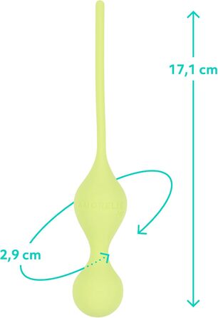 Кульки для тренування м’язів тазового дна AMORELIE Joy, 75 г, силіконові, жовті, водонепроникні