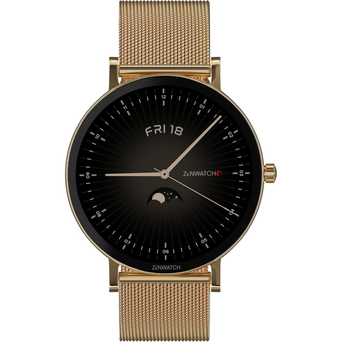 Розумний годинник Zenwatch Venice Pro 2.0 Gold з Bluetooth-телефонією 1,32-дюймовий AMOLED 466x466, 123 спортивні режими, серцевий ритм, артеріальний тиск та SpO2, водонепроникність IP68, акумулятор 200 мАг, сумісний з Android та iOS