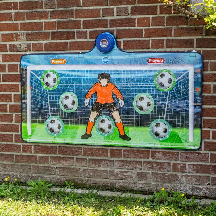 Електронні ворота та футбольний килимок з лічильником рахунків для двох гравців Футбольна гра для приміщень та саду Подарунок від футбольних воріт для хлопчиків та дітей вкл. м&39яч та насос