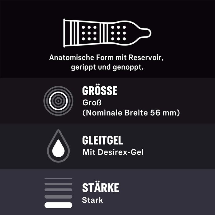 Презервативи Durex Intense Orgasmic, ребристі та з шипами презервативи зі стимулюючим гелем для більш інтенсивного жіночого задоволення, упаковка з 12 шт. (1 x 12 шт. )