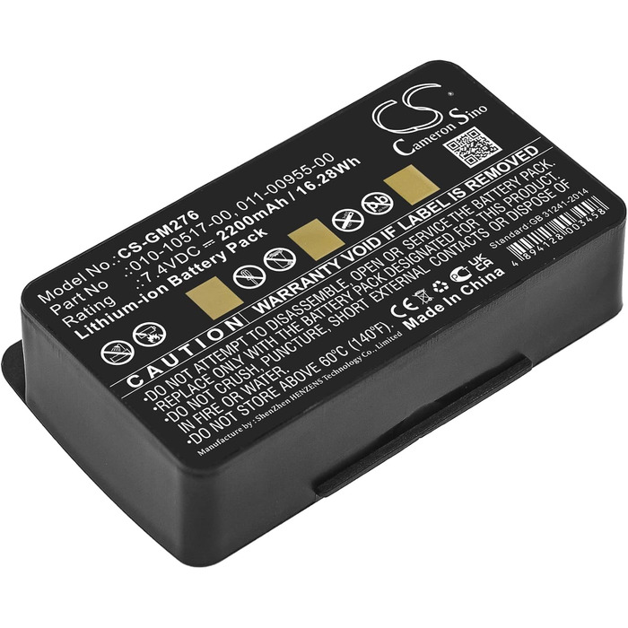 Акумулятор TCTK 2200 мАг, сумісний з Garmin 010-00543-00, 100054300, 3580100054300, EGM478, GPSMAP 276, GPSMAP 276c, 296, 376C, 378, 478, 495, GPSMAP478 Ersetz FBA