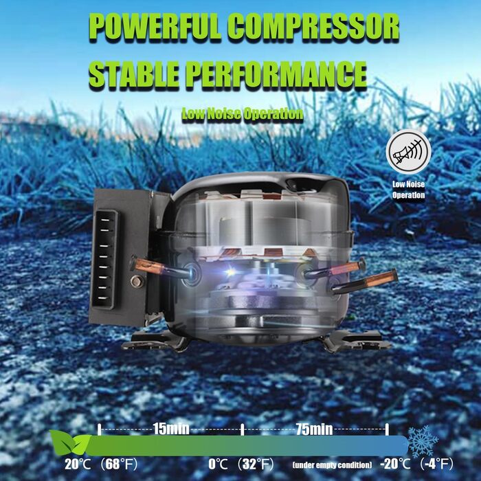 Автомобільний холодильник Alpicool Y20, 20 л, 12 В, міні-холодильник, автомобільний холодильник, портативний, тихий, кемпінговий,