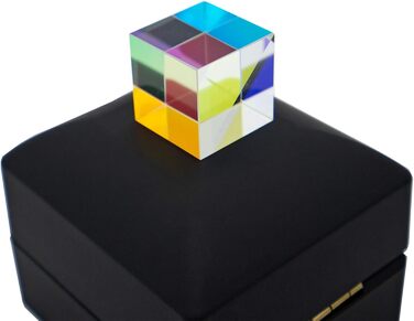 Оптична скляна призма 2 см X-Cube Prism RGB Дисперсійна призма для фізики та декору з коробкою для зберігання