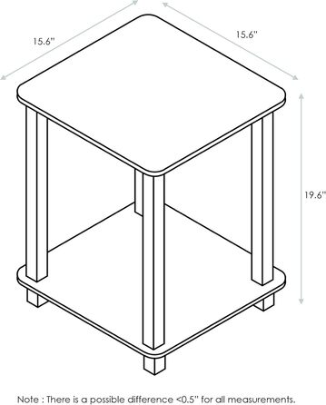 Журнальний столик-диван Furinno Simplistic, бічний столик, 2 яруси, комплект з 2 шт. , темний горіх