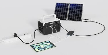 230 Wh, 230 V, 300 W & Solarpanel 60 W (Solar-Powerbank 230 Volt, Solar Power-Stations Camping), 230 Wh, 230 V, 300 W & Solarpanel 60 W (Solar-Powerbank 230 Volt, Solar Power-Stations Camping)