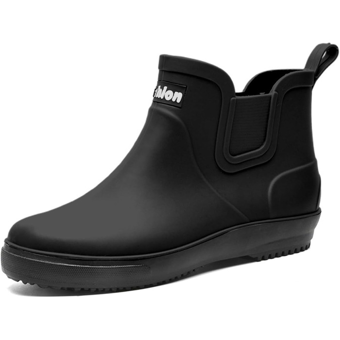 Водне взуття, гумові чоботи, чоловічі чоботи, нековзні, для солоної води, риболовлі, дощу, з піною з ефектом пам&39яті, гумова щиколотка, підходить для вітрильного спорту (розмір 40-42), для подорожей та походів, чорні, 40 2/3 EU
