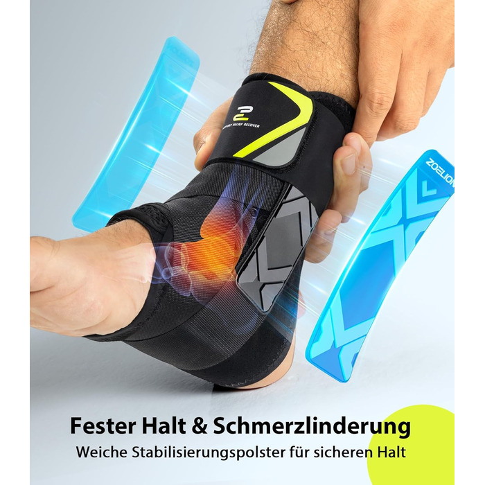 Бандаж для гомілковостопного суглоба швидкого застібання з автоматично формуваними стабілізуючими накладками, облягаючий бандаж для чоловіків та жінок, бандаж для гомілковостопного суглоба при розтягненнях, відновлення після травм, спортивний, розмір S Чо