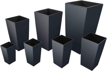 Горщик для рослин rg-vertrieb, квітковий горщик, кашпо, квадратне кашпо з вставкою, 3 розміри, 4 кольори, НОВИНКА (61 см антрацит)