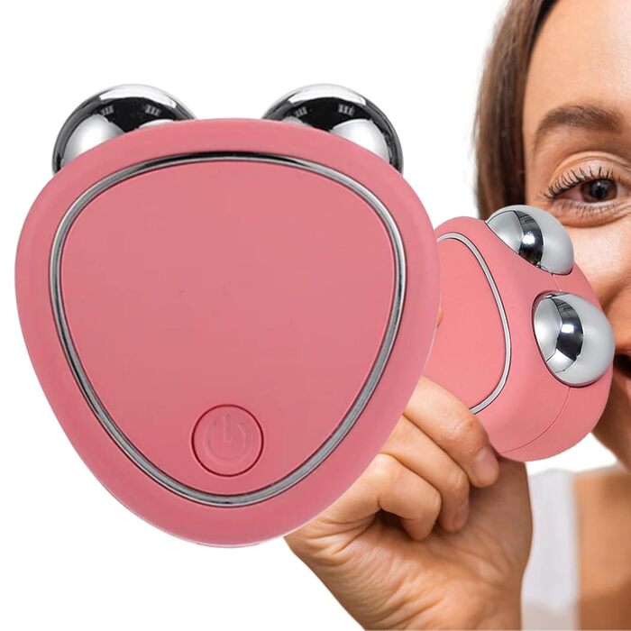 Масажер для очей, мікрострумовий масажер для обличчя масажер для обличчя, підтяжка обличчя для догляду за сухими очима Bexdug Pink