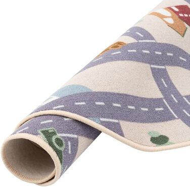 Дитячий килим Snapstyle Ігровий килимок Дитяча кімната Легкий догляд Веселе місто Бежевий круглий в 7 розмірах 160 см Круглий