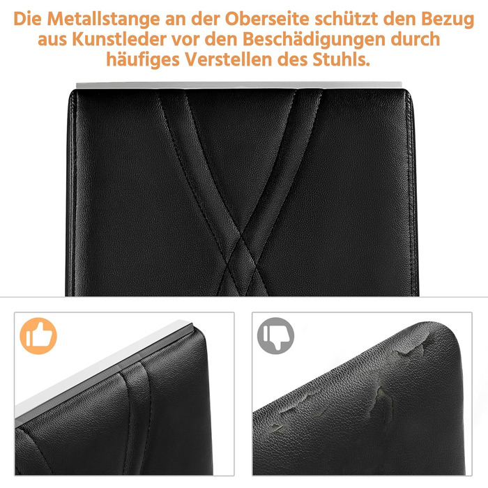 Комплект обідніх стільців Yaheetech з 2 шт. , кухонний стілець, консольний стілець з металевою основою, ергономічний стілець для відвідувачів, консольні стільці для їдальні/кухні/ресторану, чорний 2 чорного кольору