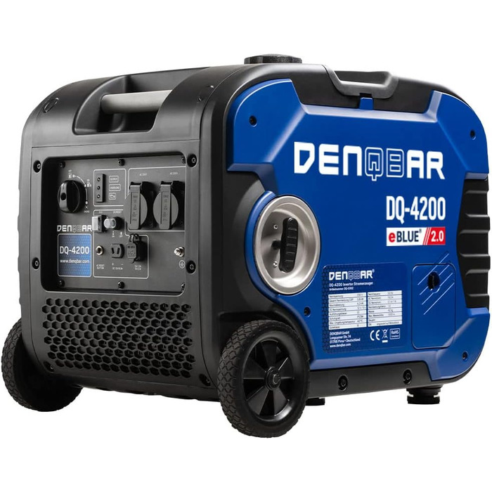 Інверторний генератор DQ-4200 4200W, бензиновий генератор на 230В, колеса, USB Fast-Load, надзвичайно тихий, 4-тактний двигун, пор