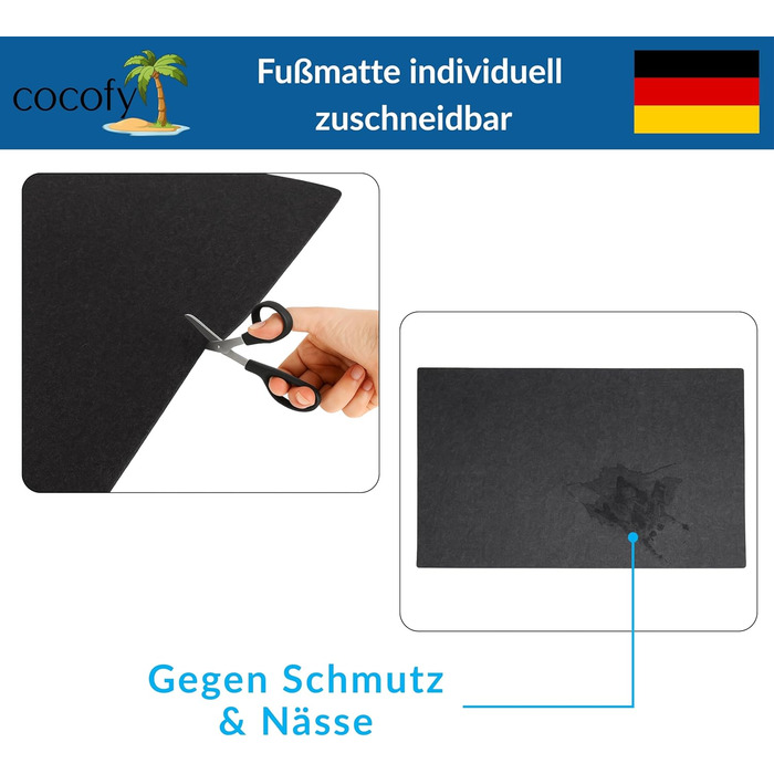 Тонкий надзвичайно плоский килимок для дверей товщиною 2 мм, 60 x 90 см, тонкий килимок для внутрішніх приміщень, тонкий повстяний килимок з протиковзкою підкладкою, килимок для внутрішніх приміщень, антрацитово-сірий, 90 см x 60 см