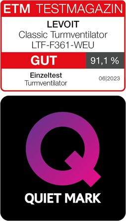 Безшумний баштовий вентилятор Levoit 28 дБ з розширеним режимом сну, вентилятор 7 м/с з дистанційним керуванням, баштовий вентилят