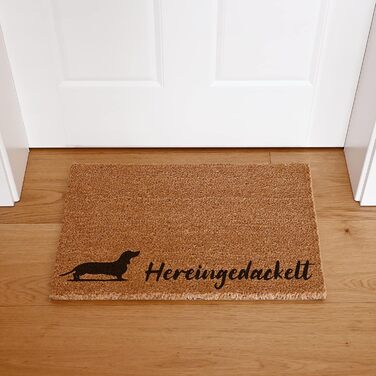 Килимок для дверей Interluxe Coconut - Here Comes the Dog - Килимок для дверей з мотивом собаки - чудовий подарунок для власників собак (40 x 60 см)