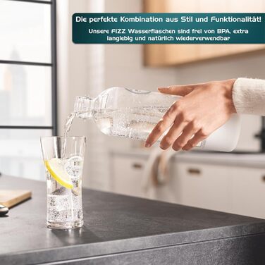 Пляшка для води (ємність 850 мл, не можна мити в посудомийній машині, байонетна кришка, сумісна з виробником газованої води GROHE Blue Fizz), біла, 41250L00