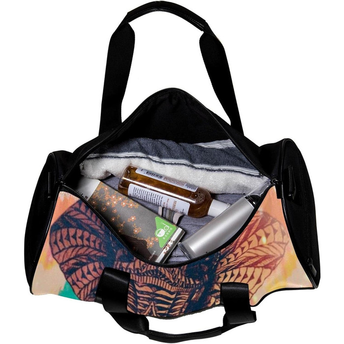 Спортивна сумка, маленька дорожня сумка, сумка для йоги, барвисті смугасті слони, сумка для фітнесу на відкритому повітрі, ручна поклажа