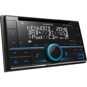 Автомобільна радіостанція KENWOOD DPX-7300DAB 2-DIN CD з DAB і Bluetooth гучним зв'язком (USB, AUX-вхід, 3 x Pre-Out 2,5 В, Storeo Alexa, звуковий процесор, 4x50 Вт, VAR. освітлення, антена DAB) Одинарний