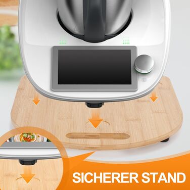 Розсувна дошка MUUKAIII для Thermomix TM6 / TM5, швидкорухома дошка для кухонного комбайна Thermomix Vorwerk TM6 TM5 Аксесуари Pad Board, розсувна дошка з бамбукового дерева