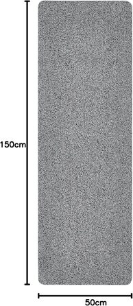 Килимок для дверей andiamo Amadis, килимок для очищення для внутрішніх та критих зовнішніх приміщень, можна прати, виготовлений з бавовни з нековзною підкладкою, 50 x 150 см, темно-сірий, сірий, 50 x 150 см (прямокутний), Amadis