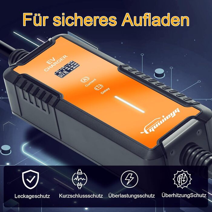 Тип 1 зарядний кабель Schuko 3,5 кВт, 5M, J1772 Портативний зарядний пристрій для електромобілів з сумкою для перенесення, регульо