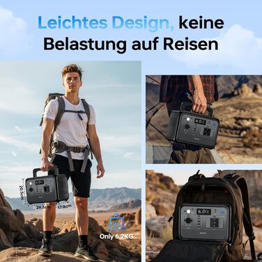 Портативна електростанція OUKITEL P800E 800 Вт, сонячний генератор-накопичувач енергії 512 Втгод LiFePO4 з піковою вихідною потужністю 1600 Вт змінного струму, PD100 Вт Type-C, швидка зарядка 0-100 за 1 годину, для подорожей, кемпінгу, відключень електрое