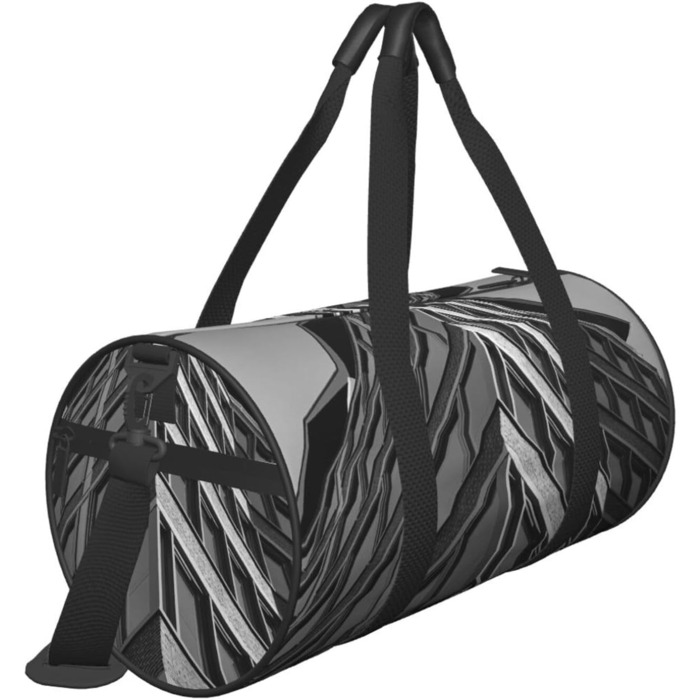 Спортивна сумка для подорожей, архітектурний принт, чорна, на одну-дві ночі, універсальний розмір