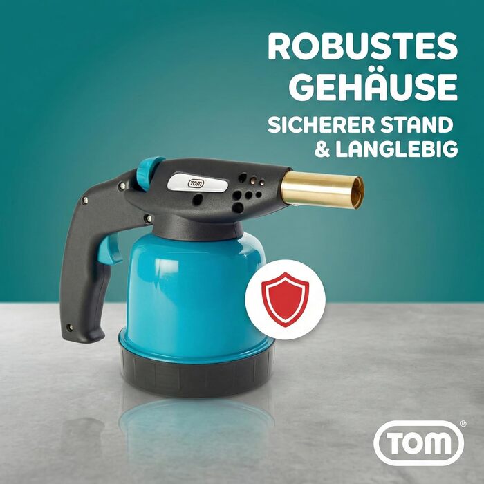 Комплект газових паяльників TOM вкл. 4 універсальні газові балончики по 190 г 1300C Паяльна лампа для мякого або твердого паяння Пєзорозпал Газовий пальник Бунзена (паяльник з 4 газовими балончиками)