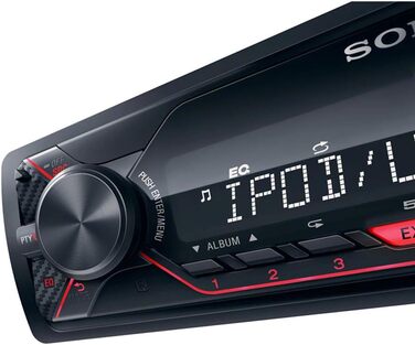 Автомобільна стереосистема Sony DSX-A410BT MP3 (подвійний Bluetooth, NFC, USB, порт AUX, підсвічування, 4 x 55 Вт, гучний зв'язок) (червоний, без Bluetooth, одинарний)