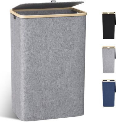 Кошик для білизни з кришкою 100 л, Кошик для білизни великий вузький зі знімним мішком для білизни Кошики для білизни Шафа для біл