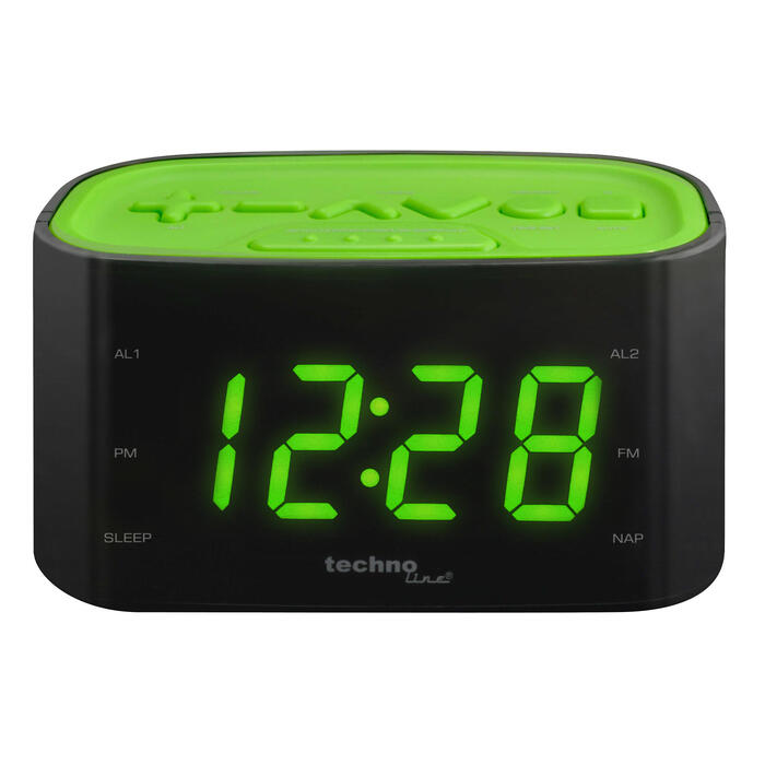 Годинник настільний з радіо Technoline WT465 Black/Green (WT465 grun)