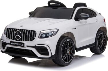 Дитячий автомобіль - Електромобіль Mercedes GLC63S - M - ліцензійний - акумулятор 12V7AH, 4 мотора 2,4Ghz шкіряне сидіння Єва (Біл