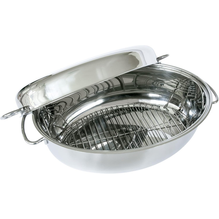 Каструлі Roaster Collection, всі типи варильних поверхонь індукційні, високоякісна нержавіюча сталь 18/10, кришка з терморегулятор