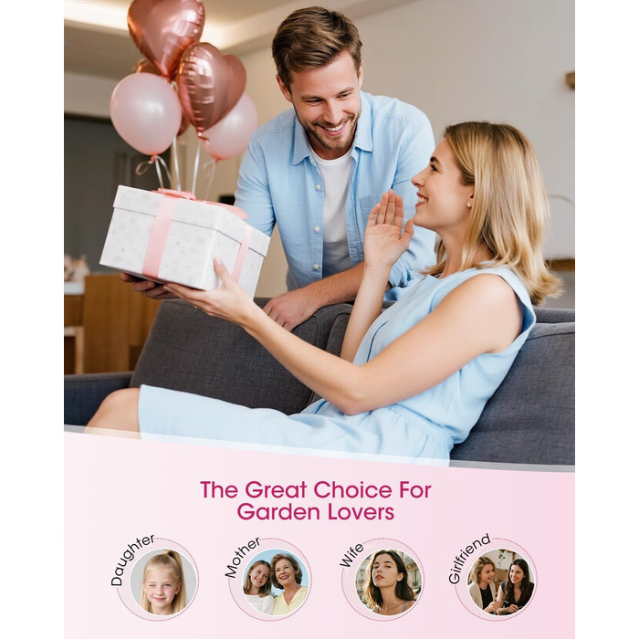 Набір садового інструменту для жінок, 26 предметів, у квітковому стилі ідеальний подарунок для садівництва В комплекті рукавички, сумка для зберігання, садові аксесуари, декоративні метелики та яскраві бирки для рослин.