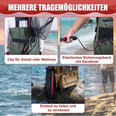 Телескопічна рибальська сітка Goture з плаваючою конструкцією NBR, складний підсак з гумованою ПВХ сіткою, висувна ручка 42,5-112 см для форелі, окуня, щуки, червоної