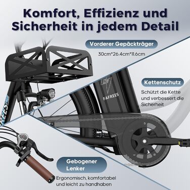 Електровелосипед 26 дюймів, Електровелосипед для жінок та чоловіків, акумулятор 36 В 20,3 Аг, Електровелосипед 250 Вт 25 км/год, Запас ходу міського електровелосипеда 80-200 км, Електровелосипед Pedelec 7S, Вантажопідйомність велосипеда 120 кг, Синій, 26 