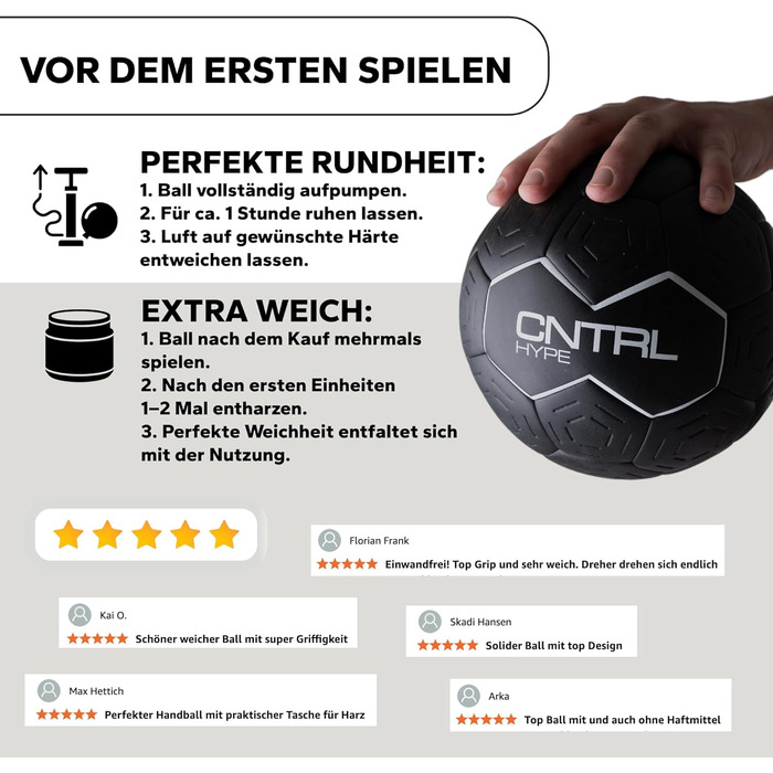 Гандбольний м&39яч CHAIZ CNTRL Hype Grip BLACK Тренувальний та змагальний м&39яч Розмір 2 та 3 Гандбольний м&39яч для жінок та чоловіків в комплекті чохол для м&39яча