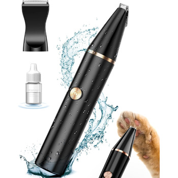 Тример для лап oneisall для собак з 2 головками лез, Paw Trim Pro dr Paws IPX7 Водонепроникний тример для лап собак Тиха машинка для стрижки собак-кішок для лап, очей, вух, обличчя, тіла