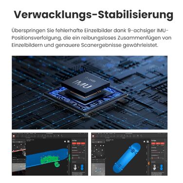 Сканер Revopoint POP 3 Plus для 3D-друку, ручний сканер із високою точністю 0,04 мм, повнокольорове сканування середніх обєктів, 3