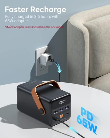 Зі світлодіодним дисплеєм Швидка зарядка зовнішнього акумулятора для ноутбука MacBook Мобільний телефон Samsung Google LG Дрон і т