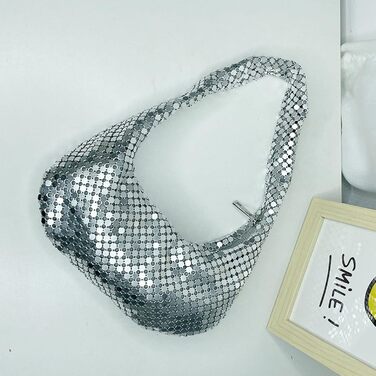 Жіноча сумка на вечірку, клатч з металевими паєтками, золота однотонна сумочка на ланцюжку