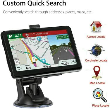 Автомобільні навігаційні пристрої Riloer Портативний автомобільний GPS-навігатор, 7-дюймовий для вантажівок, ємнісний сенсорний екран HD-карта FM, 3D-консоль автомобіля, Європи та інформація про дорожній рух у режимі реального часу