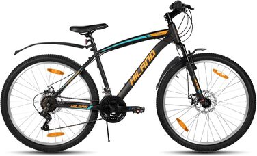 Гірський велосипед Hiland 26/27,5 дюймів, 18 швидкостей, чоловічий та жіночий, гірський велосипед з подвійними дисковими гальмами, 26-дюймовий гірський велосипед для дорослих з амортизаційною вилкою, гірський велосипед для чоловіків та жінок, помаранчевий