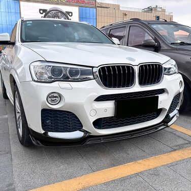 Передня губа бічна кришка розгалужувача для BMW X3 F25 X4 F26 M Sport 2014-2017 Глянцевий чорний вигляд з вуглецевого волокна