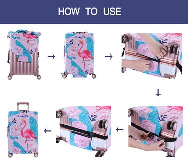 Еластичний захисний чохол LEAFOREST для валіз, еластан, водовідштовхувальний, підходить для валіз 48,5-81 см, розмір S, Фламінго