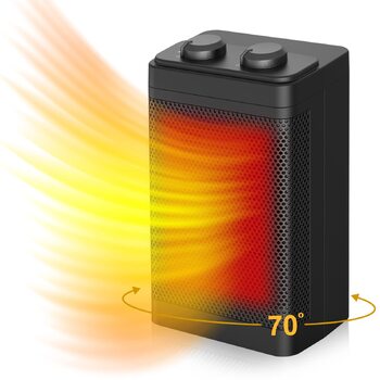 Енергозберігаючий вентилятор-обігрівач - 1500 Вт/2 с швидкий нагрів/3 режими нагріву/коливання 70/тихий обігрівач із захистом від перекидання та перегріву, керамічний вентилятор-обігрівач для офісу, спальні