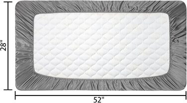 Постільна білизна, простирадло на резинці для дитячих ліжечок з делікатним ворсом, сатинова, для хлопчиків та дівчаток, унісекс, 132 x 71 x 20 см, 2 шт., простирадла для ліжечка, сатинові - білі та сірі